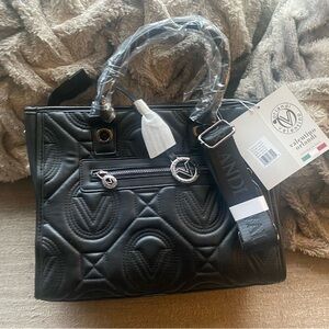 Valentino Orlandi Black Quilted Handbag
